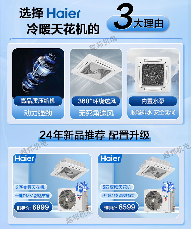海爾5匹天花機1