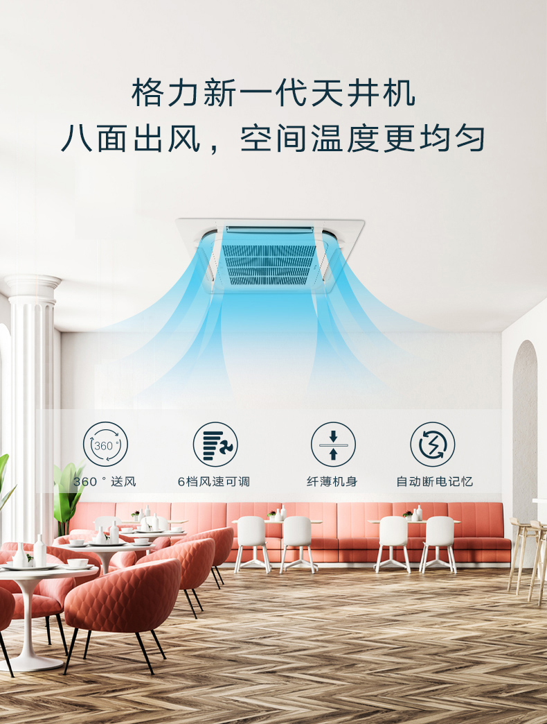 天井機5匹定頻冷暖2級能效 380V電源 5