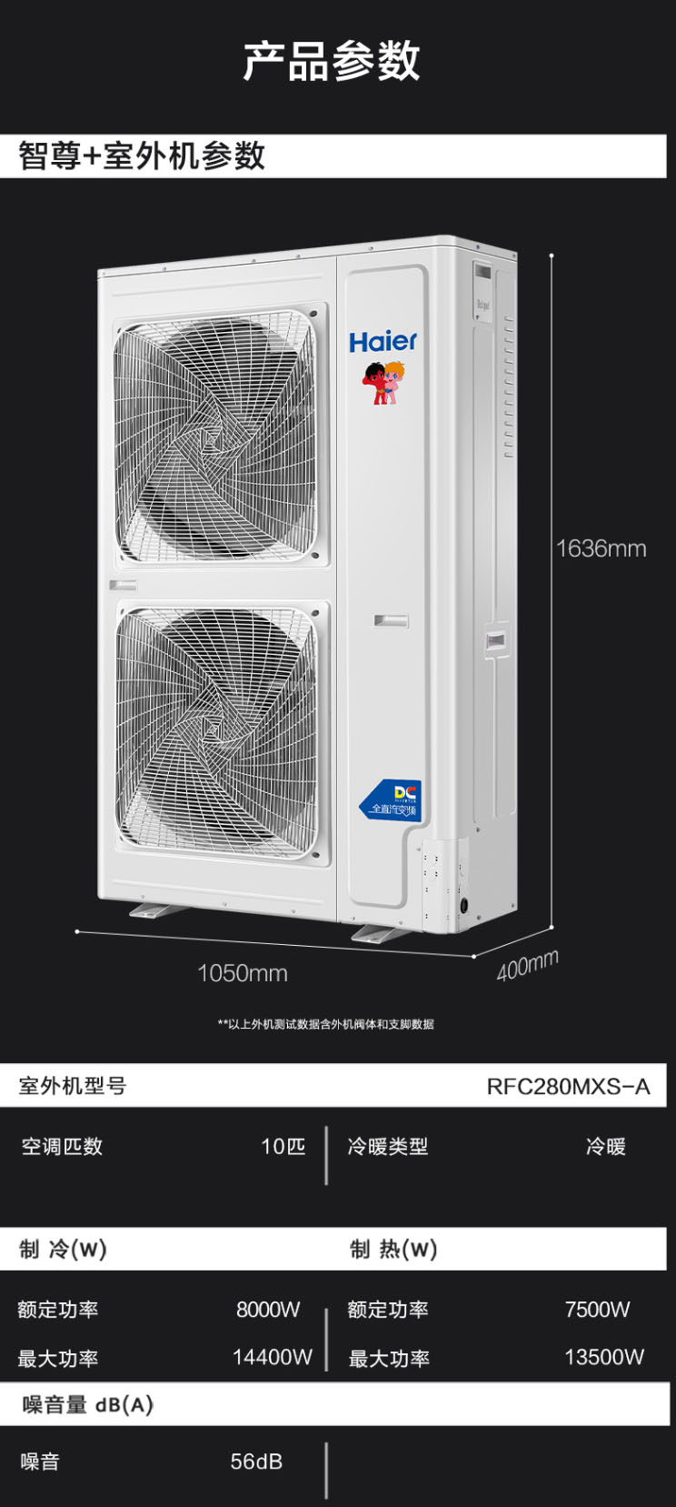 海爾（Haier）家用中央空調10匹一拖八多聯機4